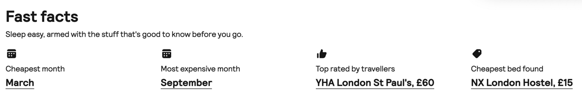 Hostel prices in London