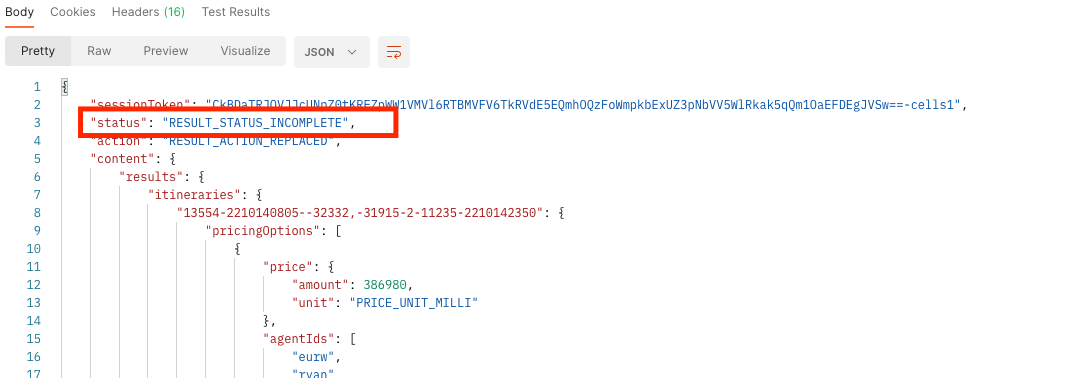 Skyscanner search sample loading