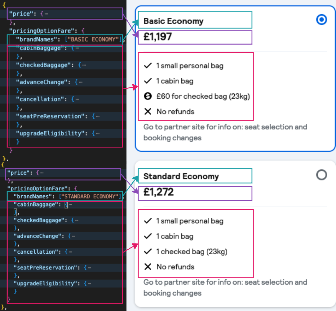 Skyscanner fares selection
