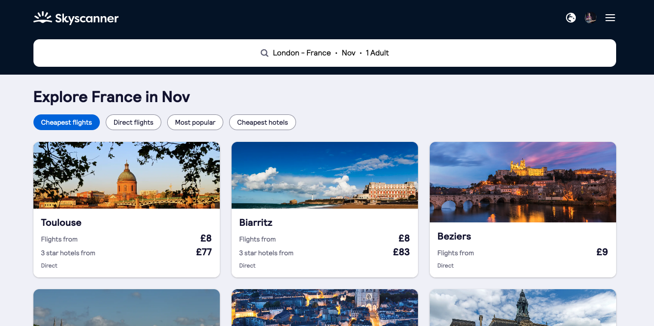 London to France in November